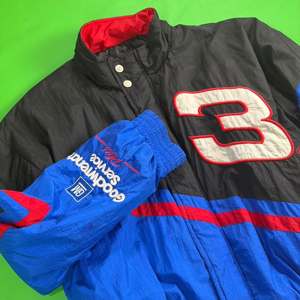 VTG Chase Authentics Dale Earnhardt #3 NASCAR Jacket Mens L Blue GM Goodwrench‎